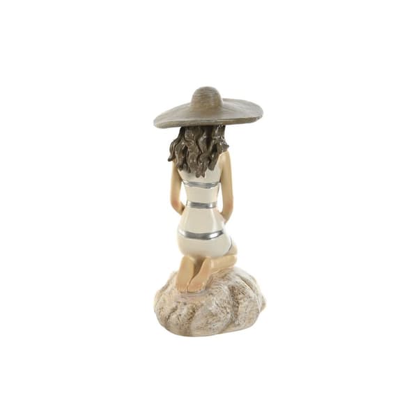 Dekorativ Figur Home ESPRIT Hvit Beige Dame Middelhavet 12 x 8,5 x 20 cm (2 enheter)