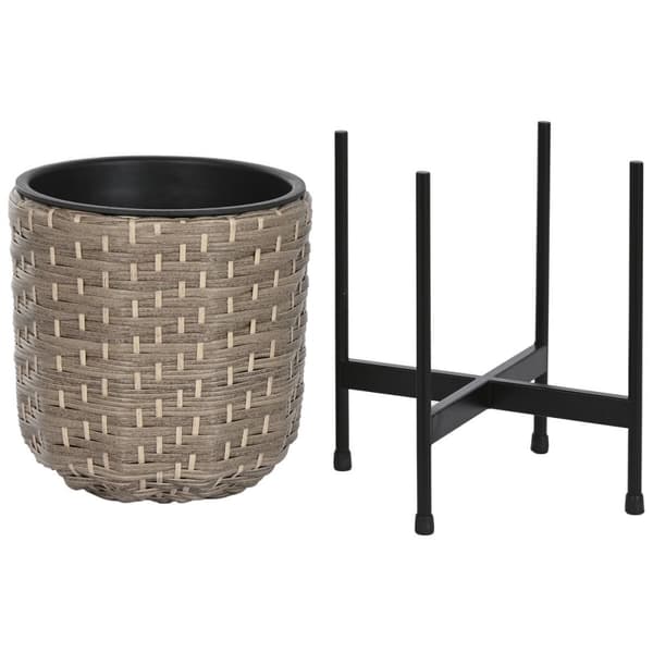 Sett med blomsterpotter Home ESPRIT Metall polypropylen Rotting 39 x 39 x 49 cm
