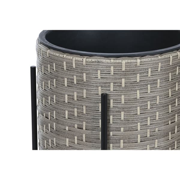 Sett med blomsterpotter Home ESPRIT Metall polypropylen Rotting 39 x 39 x 49 cm