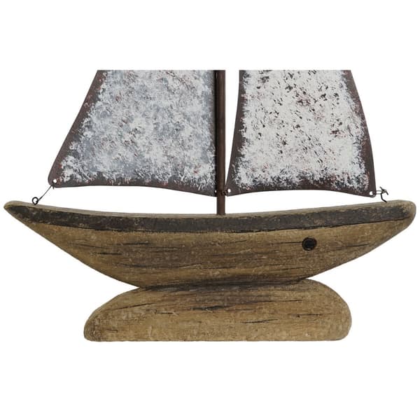 Dekorativ Figur Home ESPRIT Hvit Naturell Stearinlyslager Aldret overflate 35,3 x 8 x 46,5 cm