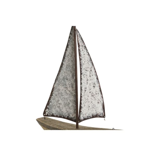 Dekorativ Figur Home ESPRIT Hvit Naturell Stearinlyslager Aldret overflate 35,3 x 8 x 46,5 cm