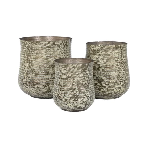 Set med planteringskärl Home ESPRIT Grön Aluminium 44 x 44 x 46 cm