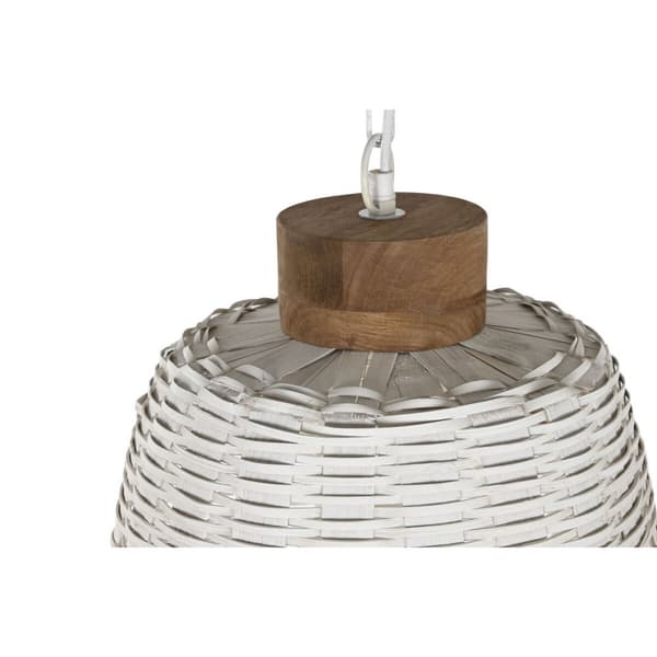 Loftslampe Home ESPRIT Hvid Bambus Mangotræ 50 W 48 x 48 x 57 cm