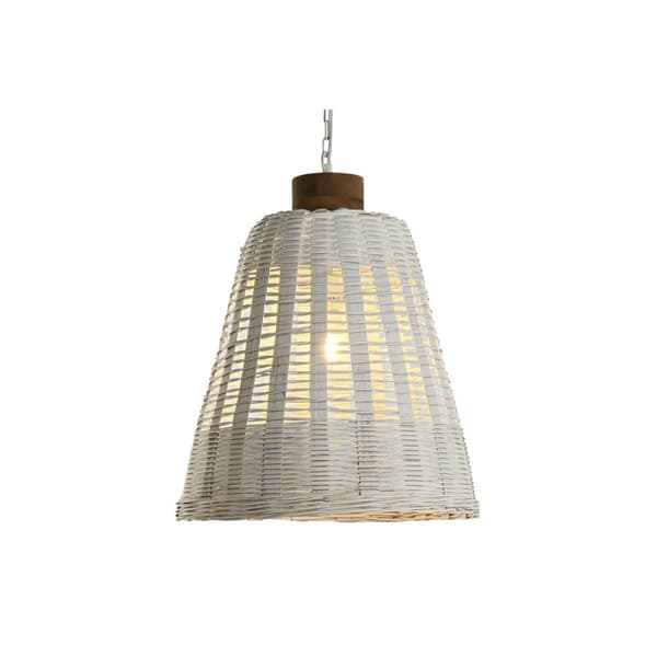 Loftslampe Home ESPRIT Hvid Bambus Mangotræ 50 W 48 x 48 x 57 cm
