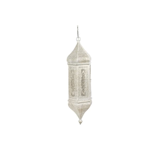 Taklys Home ESPRIT Hvit Gyllen Metall 40 W 27 x 27 x 91 cm Hvit