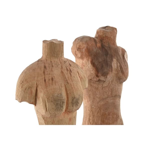 Dekorativ Figur Home ESPRIT Brun Svart Dame Menn 13 x 9 x 40 cm (2 enheter)