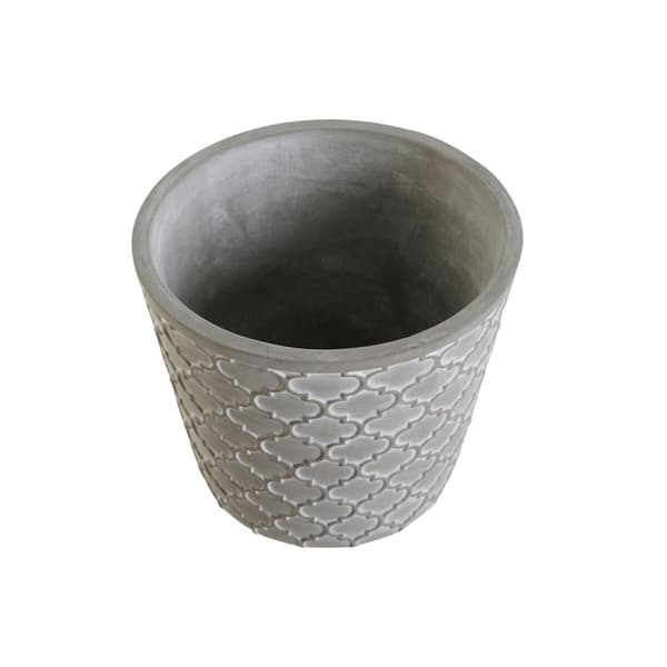 Planter DKD Home Decor Grå Sement 17 x 17 x 14,5 cm (3 enheter)