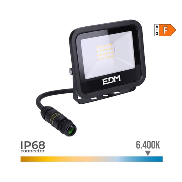LED spotlight EDM 70401 Black Series Musta F 20 W 12,4 x 10,6 x 2,8 cm (6400 K)