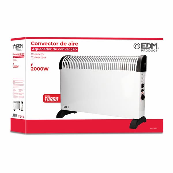 Digitalt varmeapparat EDM 07134 07134 Hvid 2000 W