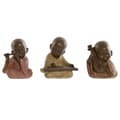 Miniatyrbilde 1 av 3: Dekorativ Figur Home ESPRIT Oransje Koral Lime Harpiks Munk Orientalsk 10 x 7 x 11 cm (3 enheter)