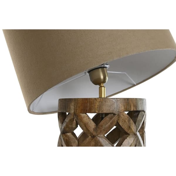 Bordslampa Home ESPRIT Beige Naturell Mangoträ 50 W 220 V 35,5 x 35,5 x 79,5 cm