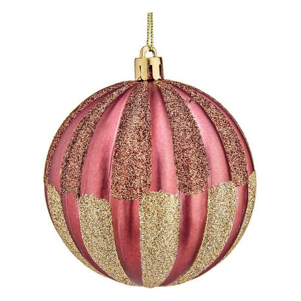 Julekule Ø 8 cm 6 enheter Rosa PVC Plast
