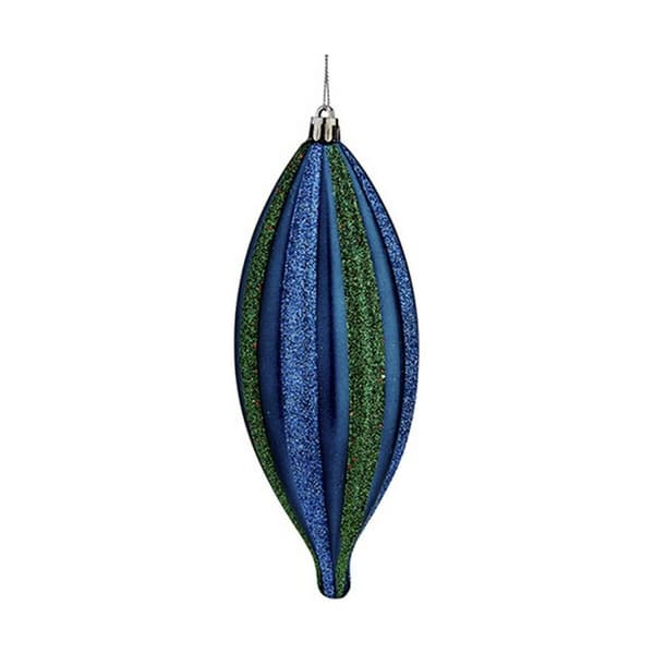 Julgranskula Krist+ 00907 Blå Grön PVC 8,5 x 3,5 x 19 cm Avlång