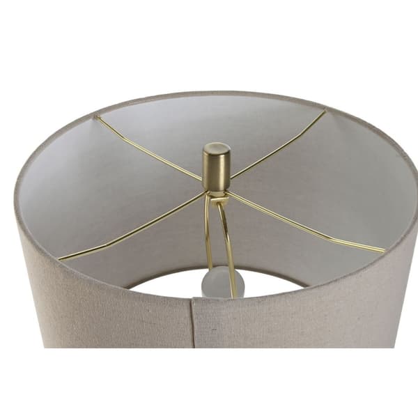 Bordlampe Home ESPRIT Beige Hør Marmor 35 x 35 x 72 cm