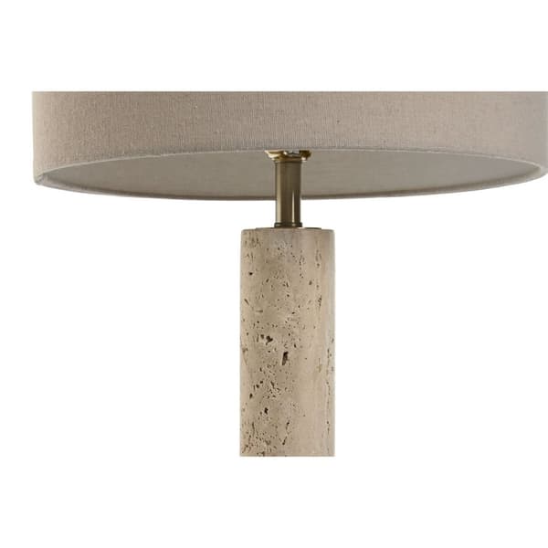 Bordlampe Home ESPRIT Beige Hør Marmor 35 x 35 x 72 cm