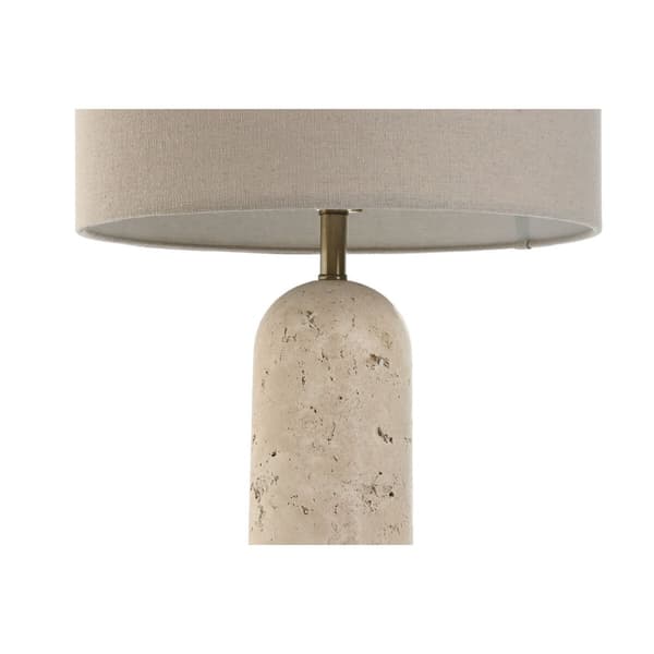 Bordslampa Home ESPRIT Beige linne Marmor 35 x 35 x 66 cm