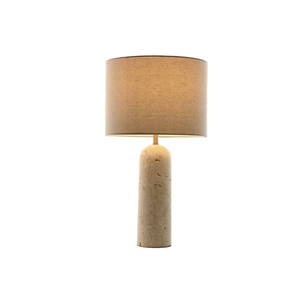 Bordslampa Home ESPRIT Beige linne Marmor 35 x 35 x 66 cm