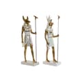 Miniatyrbillede 1 af 4: Dekorativ figur Home ESPRIT Hvid Gylden Harpiks Orientalsk Egyptisk mand 7 x 11,5 x 36 cm (2 enheder)