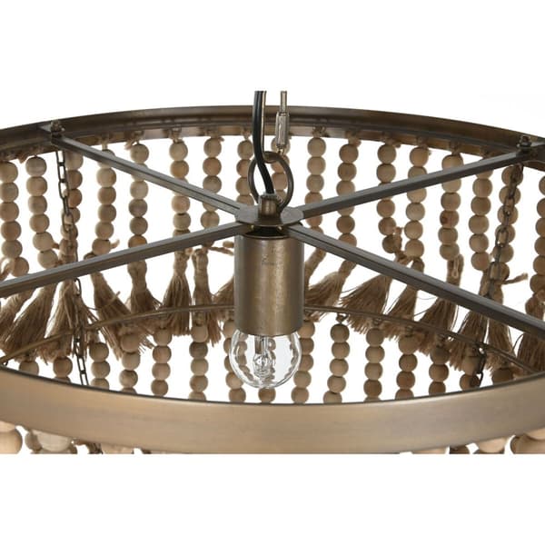 Taklys Home ESPRIT Brun Naturell Tre Metall 50 W 53 x 53 x 123 cm