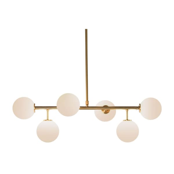 Taklampa DKD Home Decor 83 x 36 x 36 cm Glas Gyllene Metall Vit Guld
