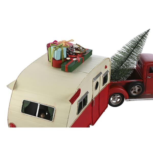 Julgranskula Home ESPRIT Röd Husvagn 73 x 19 x 28,5 cm