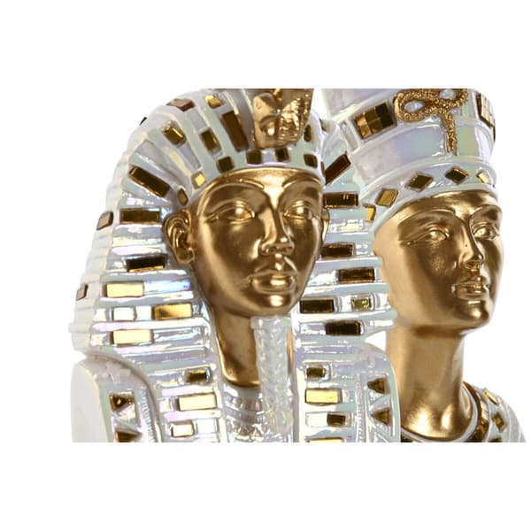 Dekorativ figur Home ESPRIT Hvid Gylden Harpiks Orientalsk Egyptisk mand 11 x 8,5 x 17 cm (2 enheder)