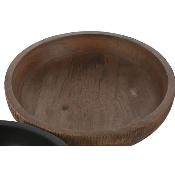 Bordduk Home ESPRIT Brun Svart Lysebrun Treverk av mangotre Kolonial 25 x 25 x 9 cm (3 enheter)