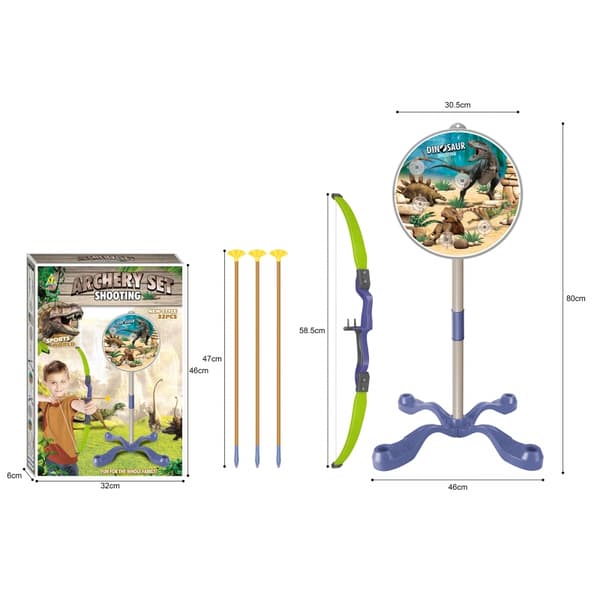 WOOPIE pieni jousisarja dinosaurukset jouset nuolet kilpi 32 kpl.
