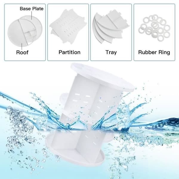 Makeup Organizer - Ej specificerad - 360° roterande - Plast - Vit - Stor kapacitet