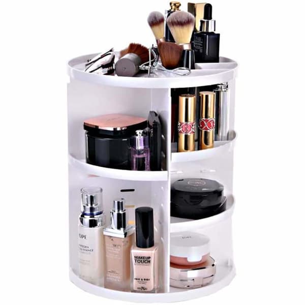 Sminkförvaring, 360° roterande kosmetisk organisatör med plasthylla Beauty Box
