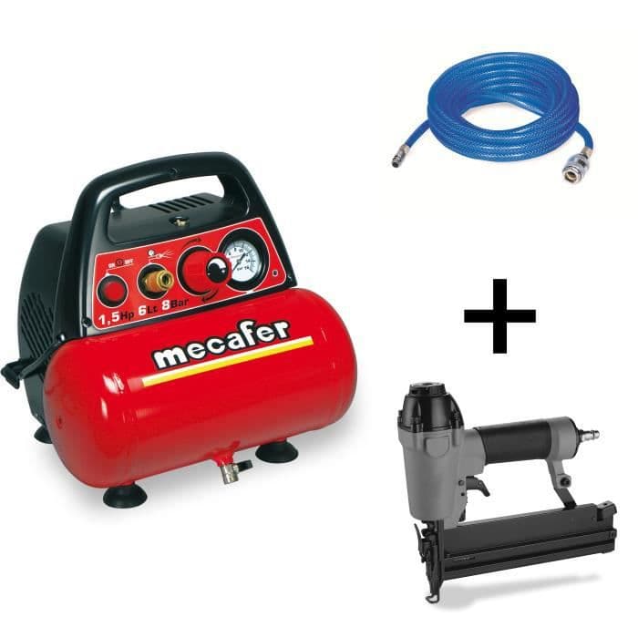 MECAFER Kompressor 6L 1,5HK Ny Vento Mecafer + häftningssats
