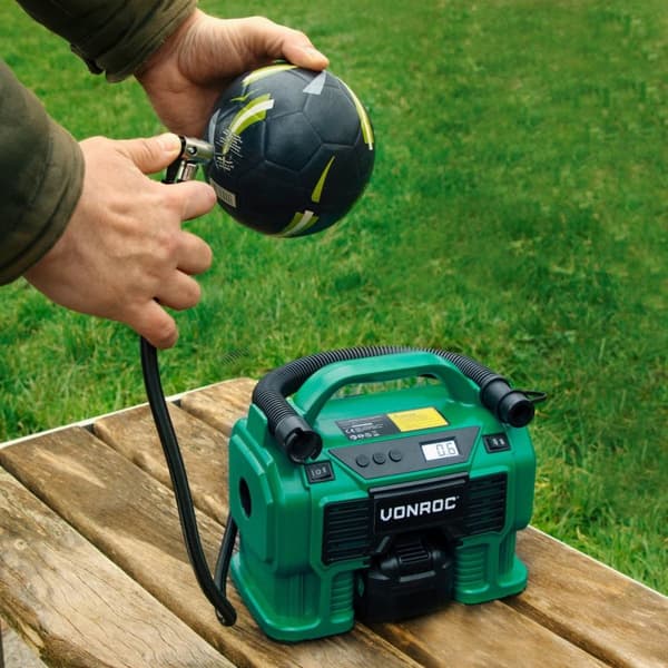 VONROC Kompressor 20V – 12V | Inkl. 4.0Ah batteri och laddare