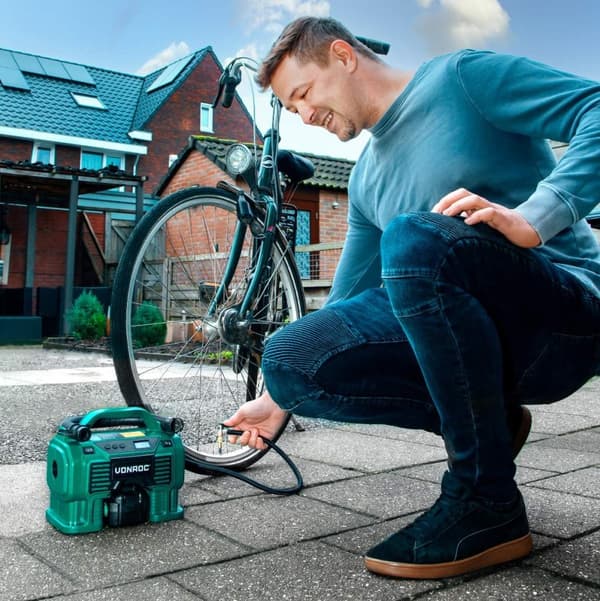 VONROC Kompressor 20V – 12V | Inkl. 4.0Ah batteri och laddare