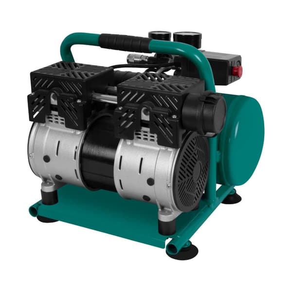 VONROC PRO Kompressor - 750W | 8 BAR | Støjsvag - 57,5dB | Oliefri - 6 Liter - Grøn