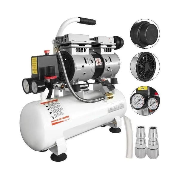750W 25L bärbar tyst luftkompressor, oljefri pump, kopparmotor, bred användning