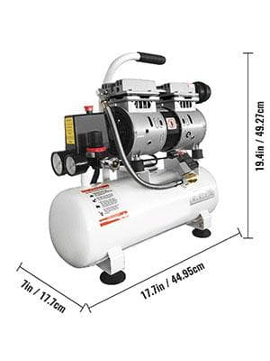 9L tank 0,75HP/550W 8 bar 110 L/min tyst luftkompressor med oljefri pump, högeffektiv ren kopparmotor, bred applikation, lätt att flytta
