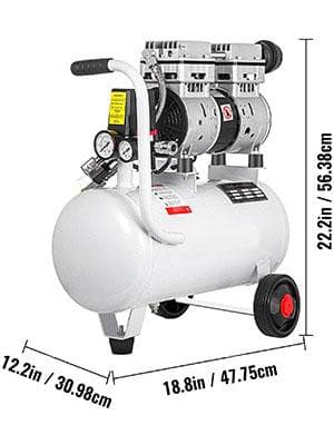 25L tank 1HP/750W 8 bar 165 L/min tyst luftkompressor med oljefri pump, högeffektiv ren kopparmotor, bred applikation, lätt att flytta
