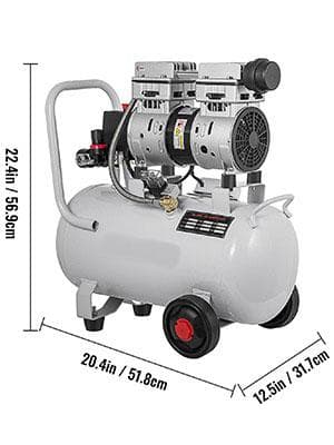 30L tank 1HP/750W 8 bar 165 L/min tyst luftkompressor med oljefri pump, högeffektiv ren kopparmotor, bred applikation, lätt att flytta