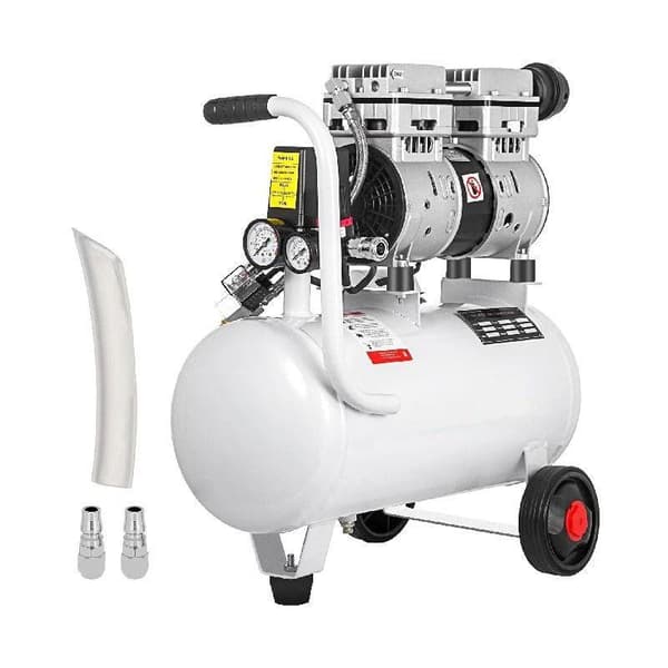 1HP/750W 8bar 165L/min 25L kapacitet luftkompressor med oljefri pump, ren kopparmotor, säkerhetsdesign, låg ljudnivå, lätt att flytta