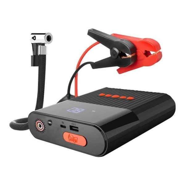 Powerbank 8800mAh Kompressor 3,8 bar och 4smarts PitStop Starter Kit Svart