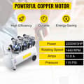 Miniatyrbild 3 av 8: 3HP/2200W 495L/min 8 bar bärbar högeffektiv luftkompressor med 100L tank och oljefri pump, tyst kopparmotor, säker design