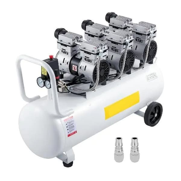 3HP/2200W 495L/min 8 bar bärbar högeffektiv luftkompressor med 100L tank och oljefri pump, tyst kopparmotor, säker design