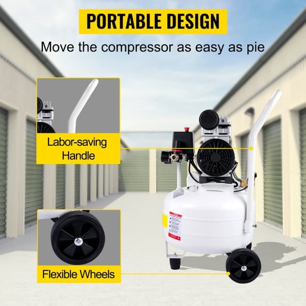 25L 1HP/750W 165L/min 5.9 CFM 8 bar mångsidig oljefri luftkompressor, portabel design, hög effektivitet, lågt ljud, säker att använda