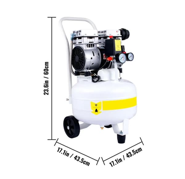 25L 1HP/750W 165L/min 5.9 CFM 8 bar mångsidig oljefri luftkompressor, portabel design, hög effektivitet, lågt ljud, säker att använda