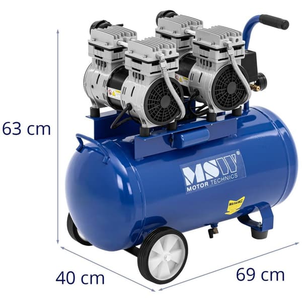 MSW - Kompressor oljefri - 50 L - 2 x 750 W