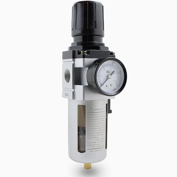 Reducer med filter til trykluft med en stærk trykmåler 1/2"
