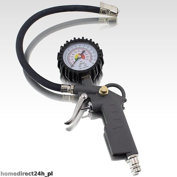 Pneumatisk sæt, blæsepistol, trykmåler, 3 stk