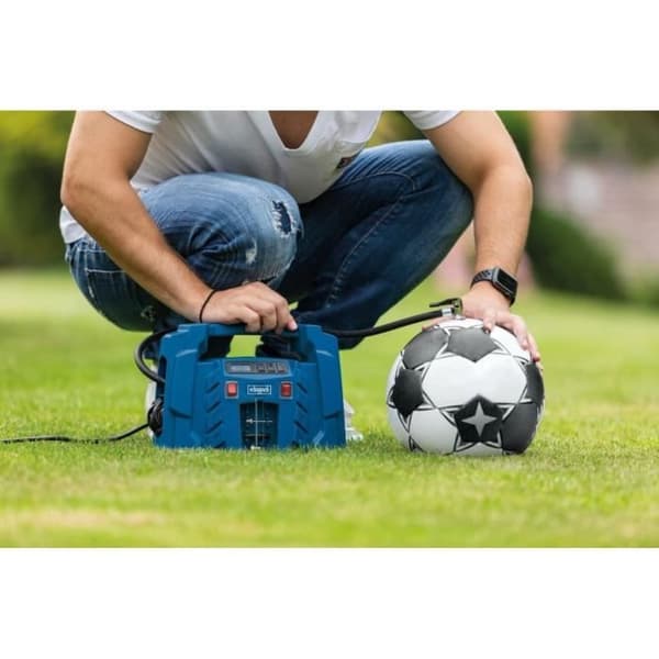 Bärbar kompressor med elektronisk tryckjustering - Scheppach AIR FORCE 5 - 1500 W - 8 bar (bil/cykel/ballong)