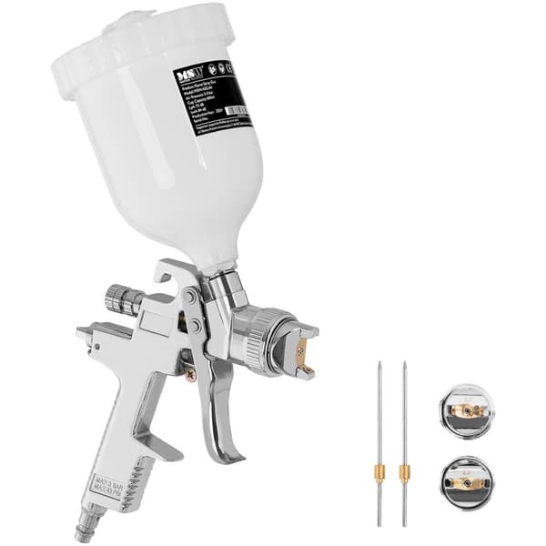 HVLP spraymaalipistooli 3 suutinta 600 ml 3,5-5 bar