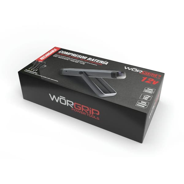Worgrip Bærbar Kompressor Batteri 230v/ 12v 10 Bar